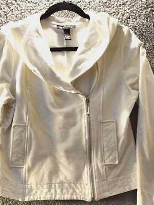 INC Chaqueta Suéter de Vellón para Mujer Marfil Cremallera Completa Manga con Capucha Estilo Ciudad Comodidad Foto 1 de 4