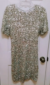 Women's Love Sequin Cocktail Party Silver Dress S RT$80 NWT - Picture 1 of 1