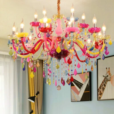 Modern Colourful Crystal Glass Candle Lights  Ceiling Pendant Lights Chandelier  - Image 1 of 4