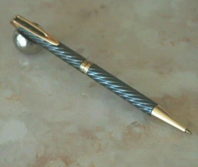 Chaumet Penna a Sfera Base Waterman Cf IN Argento E Stampata IN Oro 18 Carati - Immagine 1 di 4