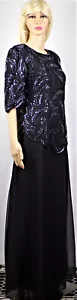 SETA! PRAISE HYMN FASHIONS taglia XS nero seta 2 pezzi tuta blusa e gonna - Foto 1 di 12