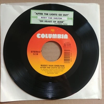 RICKY VAN SHELTON After The Lights Go Out 45 7" COUNTRY Record Vinyl 1991 — 第 1/2 张图片