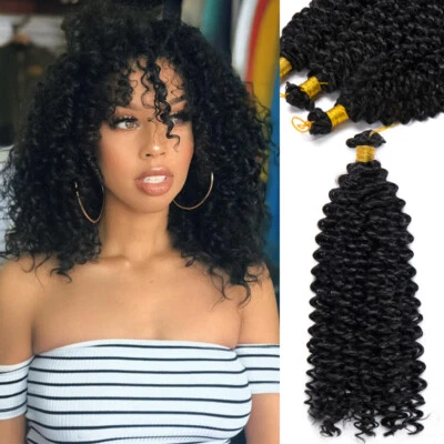 Black Jerry Curly Water Wave Braids Twist Crochet Braiding Hair Extensions Ombre - Image 1 of 4