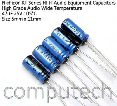 2 pezzi 47uF 25V 105°C Condensatore per Audio High Grade Audio Nichicon KT serie