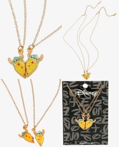 Collar Colgante de Corazón de Plata Chapado Disney Lilo y Stitch