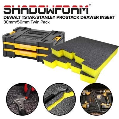 Shadow Foam DeWalt TSTAK/Stanley ProStack Drawer Insert | Cut and Peel Foam