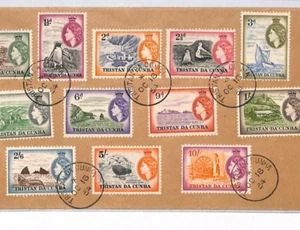 TRISTAN DA CUNHA QEII Cover ½d - 10s Pictorial Set{14} 1954 {samwells}MJ96 - Picture 1 of 13