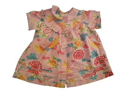 Nuevo Vestido Oilily Vintage Bebé Niñas Rosa Floral Volantes 68 6 Meses Foto 1 de 4