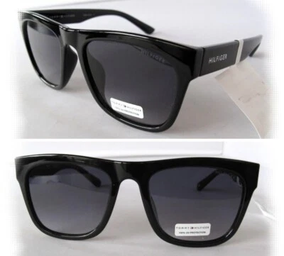 Nuevas gafas de sol TOMMY HILFIGER para hombre Kim negras/grises de gran tamaño $60 Foto 1 de 4