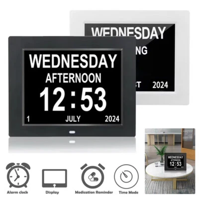 Dementia Digital Clock with Date and Day of Week For Elderly Medication Reminder - Image 1 of 4