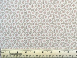 Andover Downtown Abbey Red pin dot squares circles  By the 1/4 yd cotton fabric - Picture 1 of 3