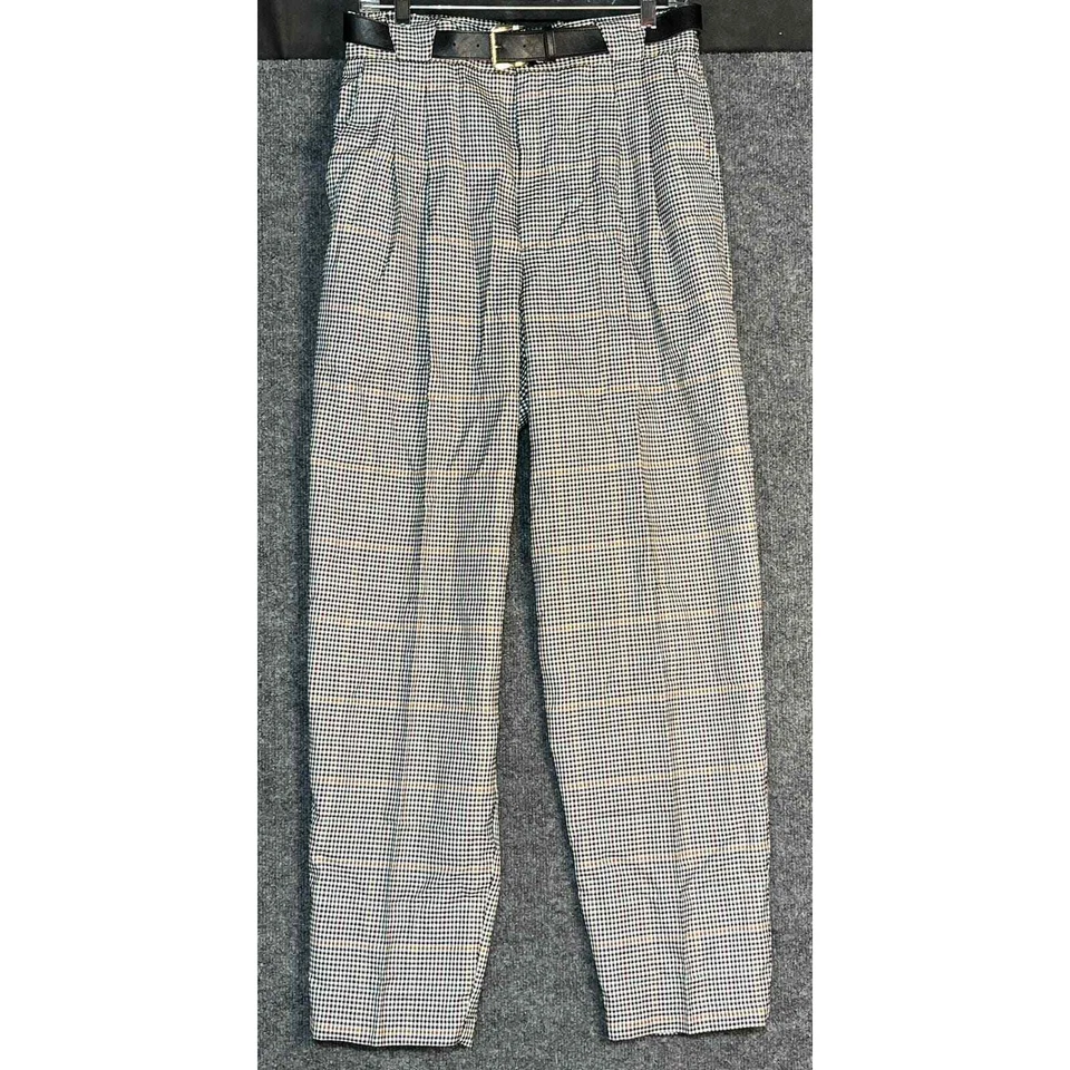 Vintage Fundamental Things Pants Checked High Rise Baggy Leg Belt Womens Size 14 - Image 1 of 4