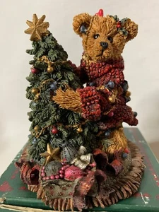 Boyds Bears Elliott & The Christmas Tree Lights Bulbs Ornaments Box COA - Picture 1 of 12