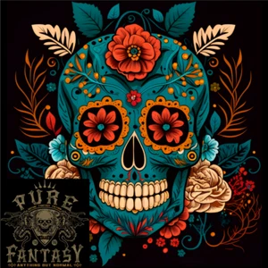 Day of the Dead Sugar Skull DOTD Mens Cotton T-Shirt Tee Top - Picture 1 of 4