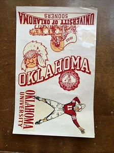 Vintage University of Oklahoma Sooners Decals Angeles Full Sheet Football 1959 - Picture 1 of 7