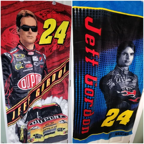 2 NASCAR Jeff Gordon # 24 NWOT 30" X 60" Plush Velour Type Beach Towels Cover