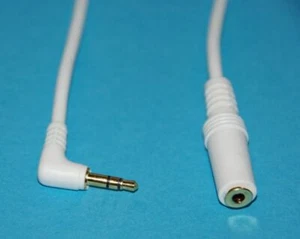 50cm Kopfhörer Verlängerung vergoldet . abgewinkelter Stecker . weiss - Picture 1 of 1