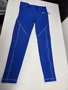 Nike Pro Women’s 7/8 Leggings Mid Rise with Pockets Size M Blue FN4151 - Picture 1 of 6