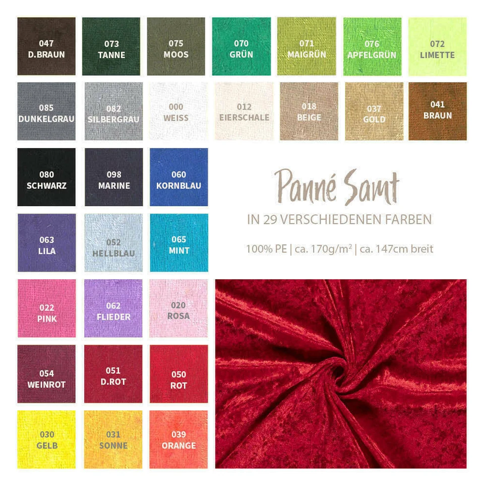 Pannesamt Meterware - Panné-Samt Stoff - Samt Dekostoff, Knit Velour, 50cm x 147 - Bild 1 von 4