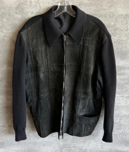 Vintage 1950s Merrill Sharpe Biagio Passaro Foxworthy Charcoal Suede Jacket Sz L - Picture 1 of 6