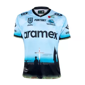 Cronulla Sharks NRL T2 Dynasty ANZAC Jersey Size S-7XL! - Picture 1 of 5