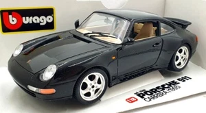 Burago 1/18 Scale Diecast 3060 - Porsche 911 Carrera 1993 993 - Black - Picture 1 of 5