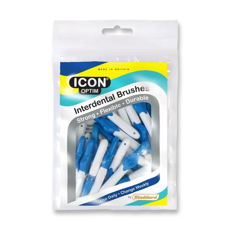 Stoddard Icon Optim Interdental Brushes - 0.6mm - ISO 3 - Blue - 25 Brushes