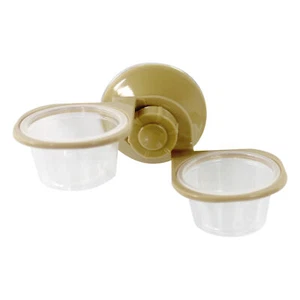 Suction Cup Reptile Feeder Double Bowl Reptile Food Water Feeding Bowl - Picture 1 of 10