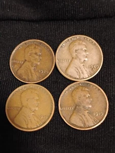 1929 S/1919 S wheat penny error/ 1929/1919 No Mint All 4 for this Price - Picture 1 of 2