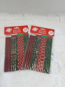 Lot X2 Christmas House 16-Pack Pencils W/Christmas/Plaid Pattern BNWT! - Picture 1 of 4