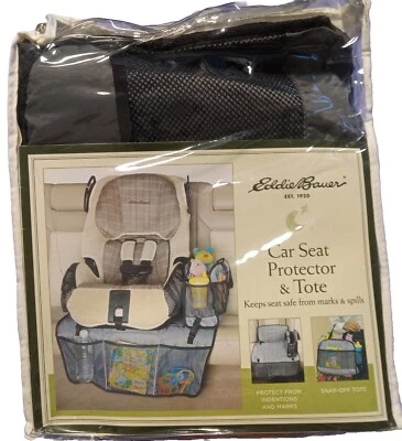 Protector de asiento de coche EDDIE BAUER con bolsa de transporte desmontable a presión NUEVO acolchado de nailon Foto 1 de 4