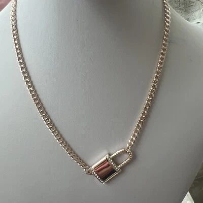 NUEVO CON ETIQUETAS NUEVO COLLAR PARK LANE SECRET Acabado Oro Rosa 16"+3" LOCK Cristal Foto 1 de 4