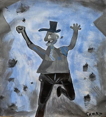 Pintura al óleo expresionista abstracta mexicana firmada por Rufino Tamayo - Arte vintage Foto 1 de 4