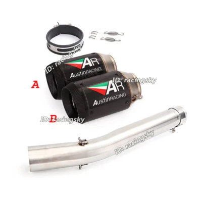 Slip On Para Suzuki GSXR1000 2005-2006 Tubo Medio Escape Silenciador Corto Puntas de Carbono Foto 1 de 4