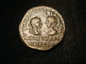 GORDIAN III & TRANQUILLINA. ANCHIALUS. AE 26. Homonoia. Nice! - Picture 1 of 2