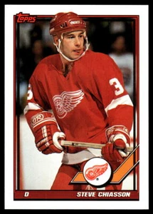 1991-92 Topps #508 Steve Chiasson Detroit Red Wings Hockey Card - Picture 1 of 2