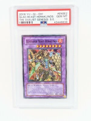 YuGiOh GLADIATOR BEAST HERAKLINOS  TDGS-ENSE2 2008 Limited Edition PSA 10 Mint - Image 1 of 4