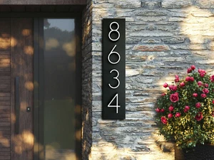 House numbers | Address sign | Modern address plaque | vertical horizontal sign  - Picture 1 of 9