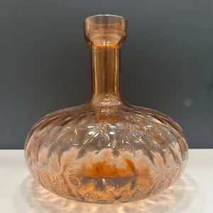Stunning Vintage Empoli Pink Diamond Optic Glass Bottle Decanter - No Stopper! - Picture 1 of 12