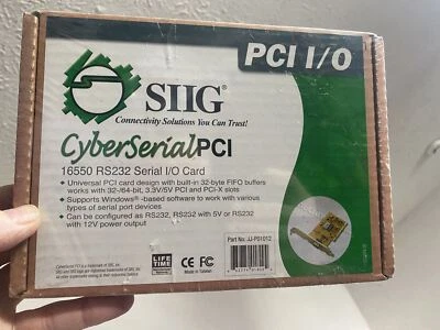 SIIG CyberserialPCI PCI - Serial Adapter JJ-P01012 NEW (J-01012) - Image 1 of 4