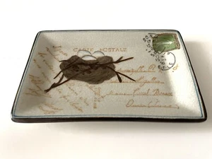 Homart Vintage Postcard w/ Speckled Eggs Rectangular Dish Vanity Tray. - Picture 1 of 6