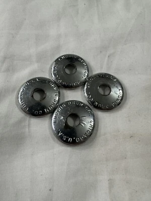 (4) VINTAGE LUDWIG DRUM LOGO HARDWARE MOUNTING WASHERS TOM POST PLATE, BRILLANTb - Image 1 of 3