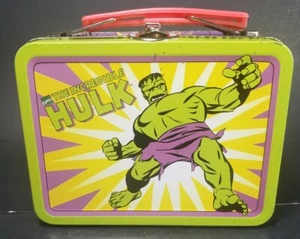 "Mini lonchera de hojalata The Incredible Hulk Marvel Comics 1998 años 90 ~5,5"" x 4,25" - Imagen 1 de 8