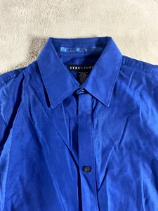 Structure Shirt Mens Small 35-37  Blue  Button Down Long Sleeve Shirt - Picture 1 of 15