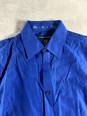 Structure Shirt Mens Small 35-37  Blue  Button Down Long Sleeve Shirt - Image 1 of 4