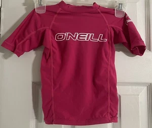 Girls Size 4 O’Neill UVA & UVB 50 Rash Guard Elbow Length Sleeve Pink - Picture 1 of 1