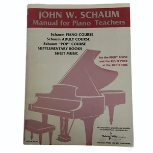Partitura de piano vintage John W. Schaum manual para profesores de piano 1956 - Imagen 1 de 8