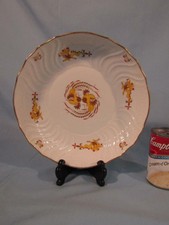 Exquisite Meissen Embossed Yellow Dragon & Red Dot Accent 9.5" Serving Bowl