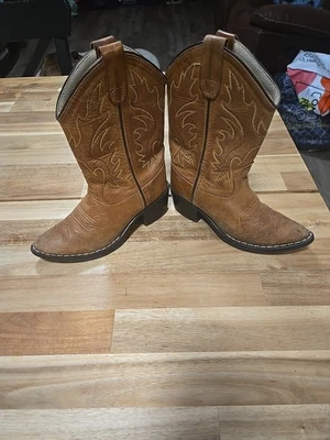 Old West Canyon Brown Leather Cowboy Boots  Size 12 m  - Image 1 of 4
