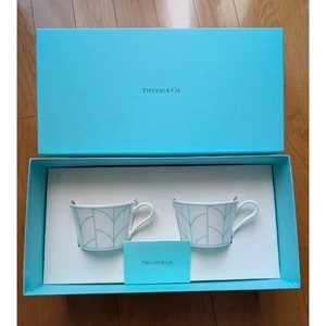 Set coppia tazze e piattini foglia di grano Tiffany&Co Tiffany bone china inutilizzati dal Giappone - Foto 1 di 10